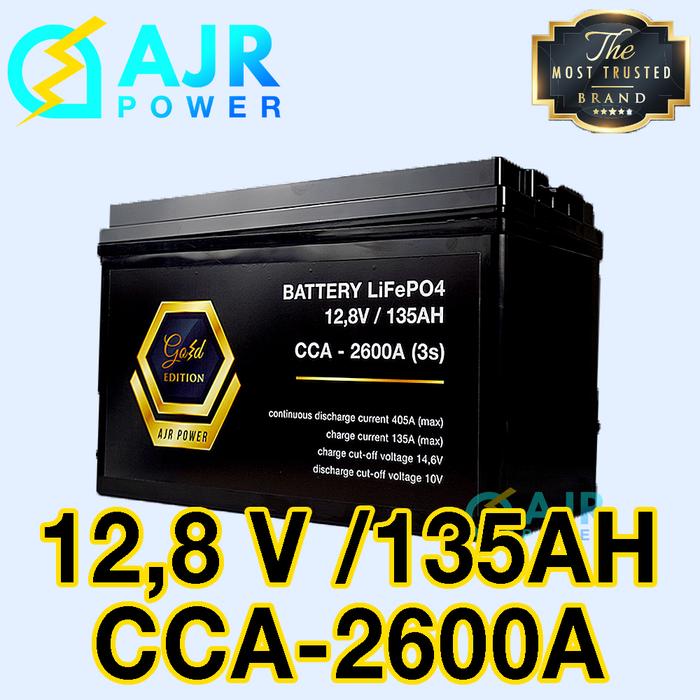 Gambar AKI ACCU LITHIUM LiFePo4 AUDIO MOBIL POWER BACKUP OFF ROAD NP135-330-2600, NP150-330-2900 AJR POWER 12,8V 135Ah 150Ah CCA 2600A 2900A BMS dan BALANCER Longlife minimal 6th - 135AH dari AJR LIGHT undefined Tokopedia