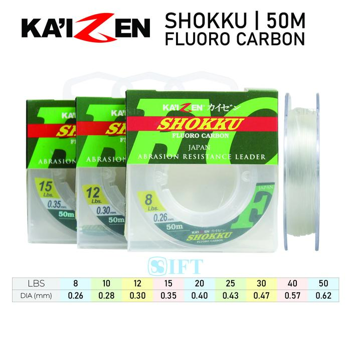 Gambar Senar Leader KAIZEN SHOKKU FLUORO CARBON 50M | FC 8 s/d 50 Lbs - 8 Lbs dari IFT Store undefined Tokopedia