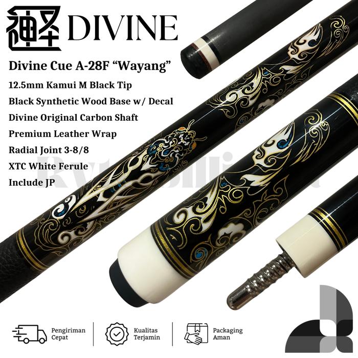 Gambar Divine Carbon Cue A-28F Wayang | Stick Billiard Carbon Premium - Ryto BL - With Extension dari Ryto Billiard undefined Tokopedia