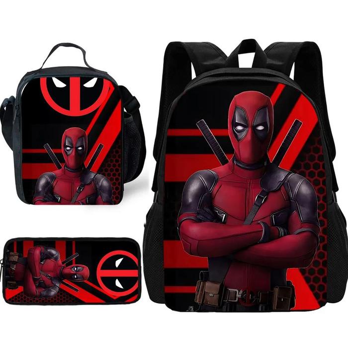 deadpool movie hello kitty backpack Large 16" Pink HeroBloks - Deadpool (Hello Kitty