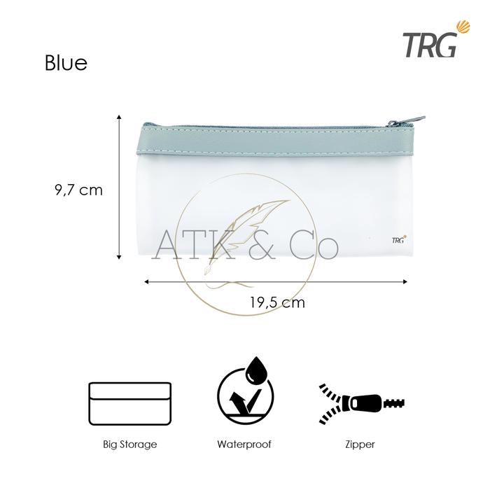 Gambar TRG Plastic Pouch Soft PVC Zipper Pencil Case PC-289 - Tempat Kotak Pensil Tahan Air Alat Tulis Transparan TRG - Blue dari ATK & Co Kota Bandung Tokopedia