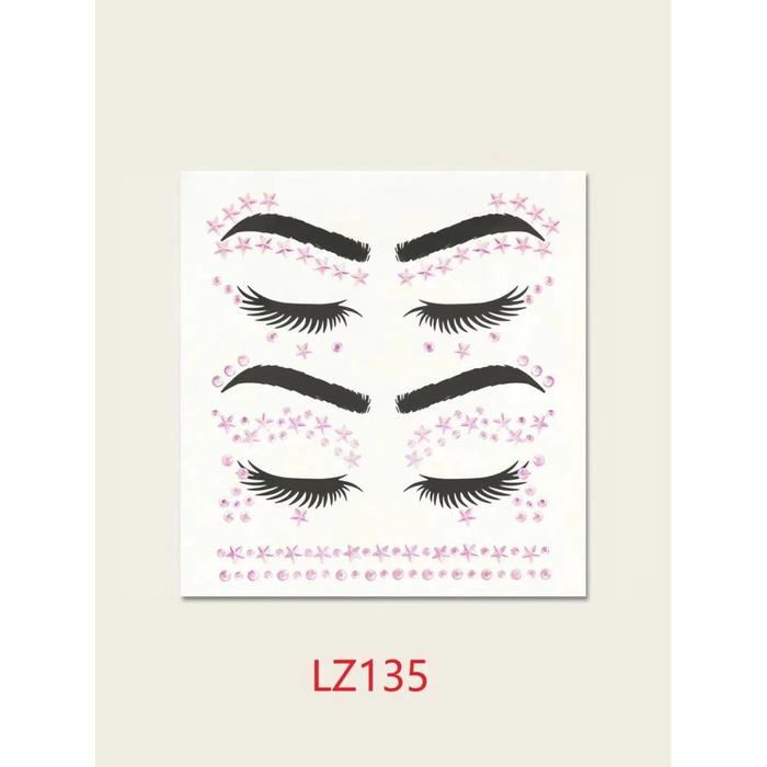 Gambar FACE STICKER PAINTING 3D FACE 3D FACE ART PAINTING RHINESTONES 3D FACE STICKER / CRYSTAL DIAMOND STIKER WAJAH FACE ART PAINTING - LZ135 dari suppliereyelash undefined Tokopedia