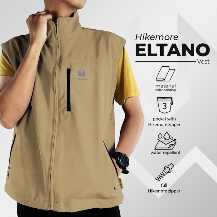 Gambar Hikemore Eltano Vest Pria Rompi Motor Tebal Touring Original Vest Outdoor Logo Casual - Cream, XL dari Riung Adventure undefined Tokopedia