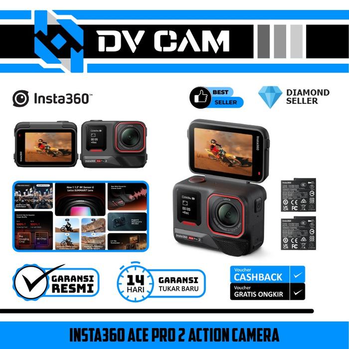Gambar Insta360 Ace Pro 2 Action Camera 8K UltraHD Leica Lens Waterproof - DUAL BATTERY dari Dv Camera undefined Tokopedia