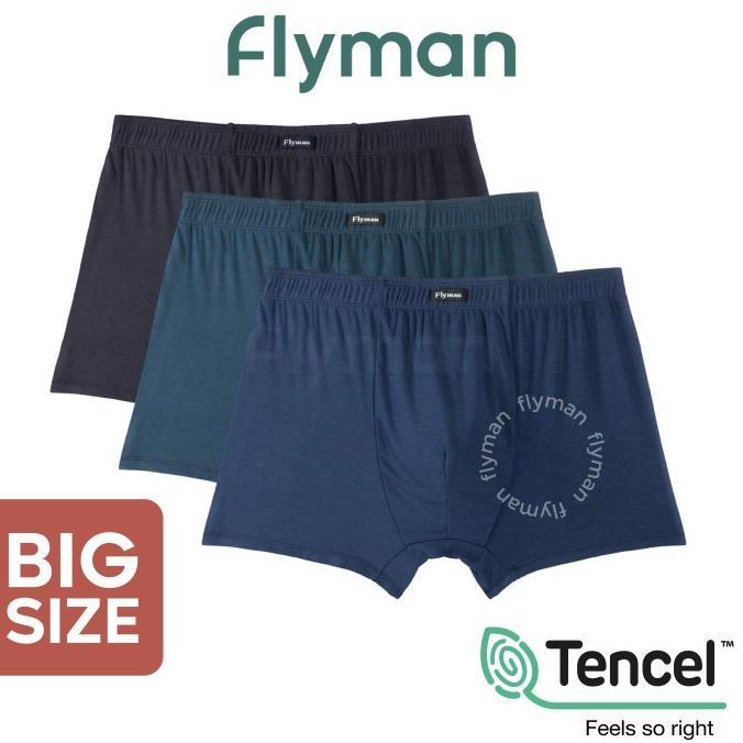 Gambar Flyman Boxer Pria Big Size Tencel Celana Dalam Laki Jumbo Ukuran Besar - XXXL, Navy dari Creative Spirit Shop undefined Tokopedia