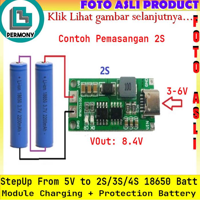 Jual Step Up Battery Charger 4A Type C for Lithium Battery 18650 ...