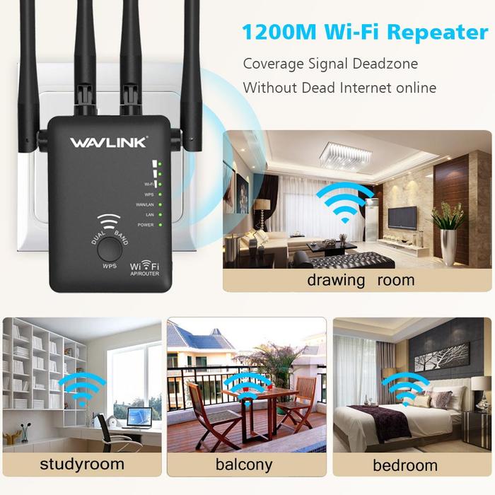 Jual [DISC] WAVLINK AC1200 DUAL BAND WIRELESS RANGE EXTENDER