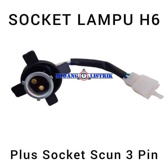Gambar H6 Socket Soket Kabel Fitting Lampu Depan Motor Tipe H6 Dengan Kabel - Tipe B dari GUDANG LISTRIK PTK undefined Tokopedia