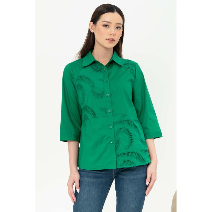 Gambar *Ready Stok* SISTER'S - Kemeja Katun Y8559 (ZE) - Hijau, M dari Sisters Fashion Group undefined Tokopedia