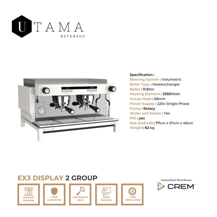 Gambar Espresso machine CREM EX3 Display 2 Group - Putih dari UTAMA BEVERAGE undefined Tokopedia