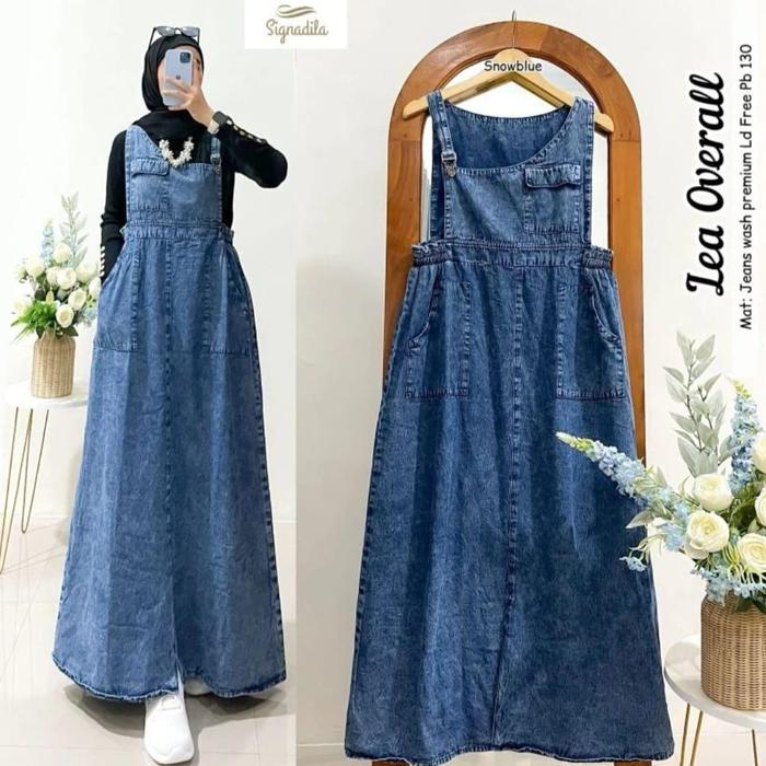 Gambar Overall Denim Jeans Wanita Lea XXL - Snow black dari PRAFF undefined 3 Tokopedia