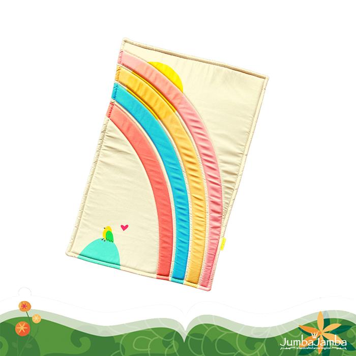 Gambar Sajadah Anak Bahan Drill  - Lovebirds Printed Fabric 1cm Padded Kids Prayer Mat 67 x 47cm - Yellow Lovebird dari JumbaJamba undefined Tokopedia