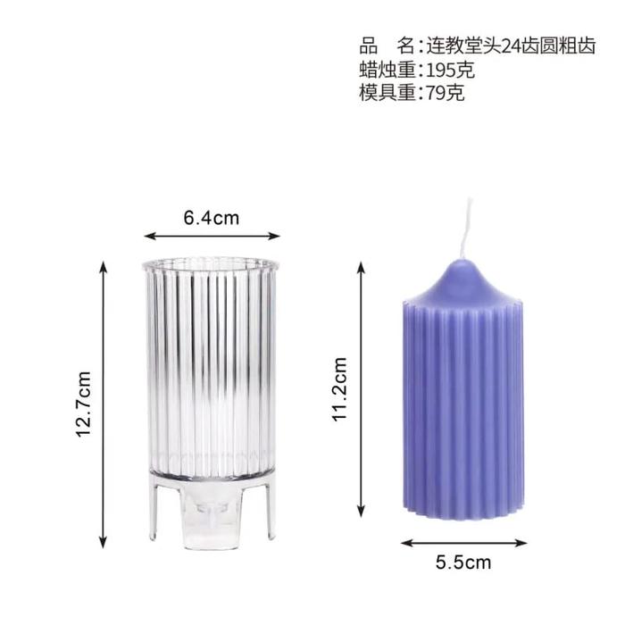 Gambar Cetakan Lilin Acrylic Cylinder Coarse Tooth 3D Candle Mold - 12.7 x 6.4 cm dari Crazie Bakers Baking Tools undefined 5 Tokopedia