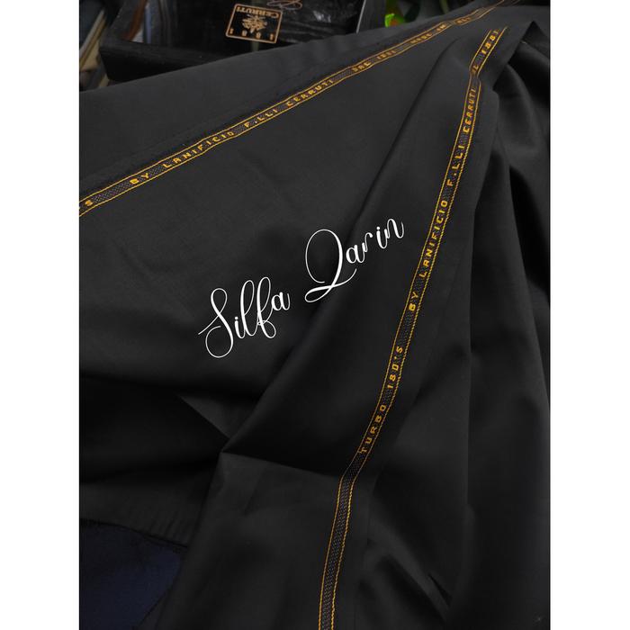 Gambar Bahan Kain Celana Pure Wool 180's Cerruti Lanificio 1881 In Italy - Hitam dari QarinTextile18 undefined Tokopedia