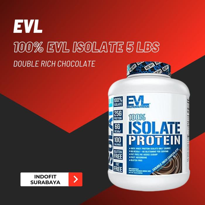 Gambar EVL 100% Isolate 5lbs Evlution Nutrition Whey Protein Isolate Susu Fitness - CHOCOLATE dari indofitsurabaya undefined Tokopedia