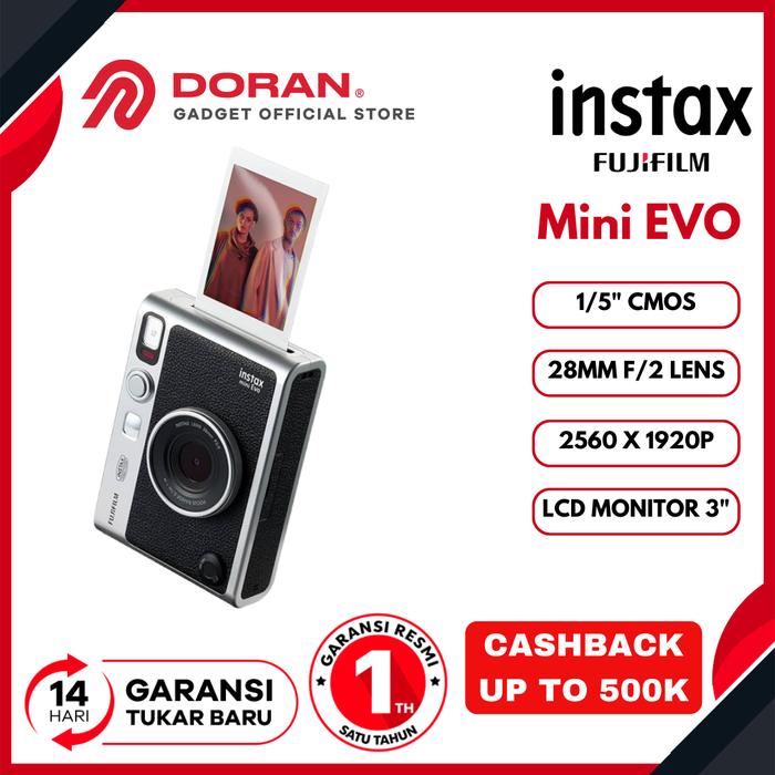 Gambar Fujifilm Instax Cam Mini EVO Hybrid Instant Camera - Fuji Instax Kamera Instan - Garansi Resmi - Black dari Doran Gadget Official Store undefined Tokopedia