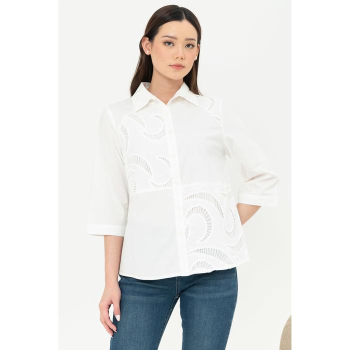 Gambar *Ready Stok* SISTER'S - Kemeja Katun Y8559 (ZE) - Putih, XL dari Sisters Fashion Group undefined Tokopedia