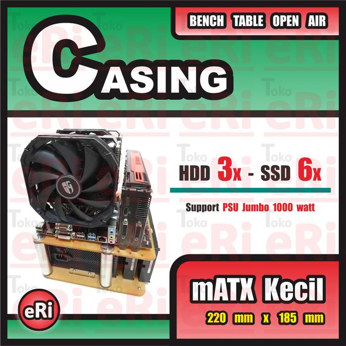 Gambar Casing PC Komputer Gaming Akrilik Acrylic / Mini ITX / mATX / OPEN AIR - mATX KECIL dari Tokonya eRi undefined Tokopedia