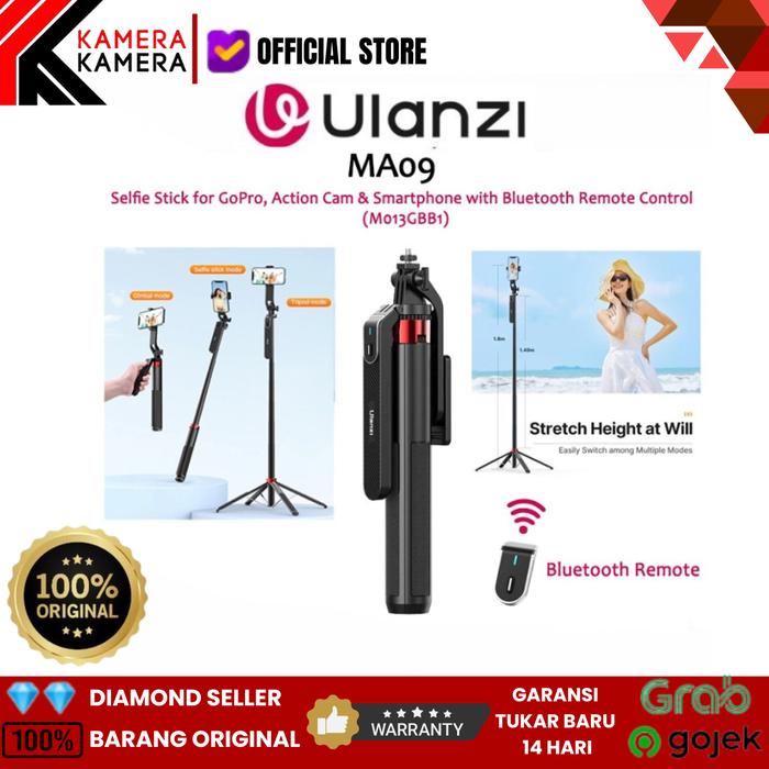 Gambar Ulanzi MA09 Bluetooth Remote Control Selfie Stick for GoPro or Smartphone (M013GBB1) dari KameraKamera undefined Tokopedia