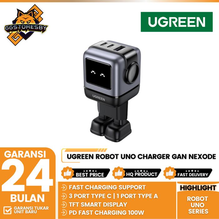 Gambar UGREEN ROBOT UNO SERIES CHARGER GAN NEXODE PD FAST CHARGING 100W - 45515B / 25685B - GAN ROBOT 100W dari GGSTORESBY undefined Tokopedia
