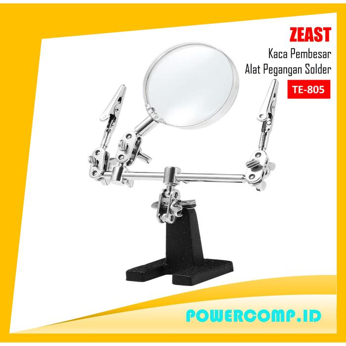 Gambar TH-7023 Pegangan Solder Helping Hand LED with Kaca Pembesar Magnifier 3x 4.5x - Helping Hand Soldering Station LED Light Hands Free 360° Rotating Magnifying Glass Stand with Clamp and Clips - Model 1 dari PowerComp.ID undefined Tokopedia