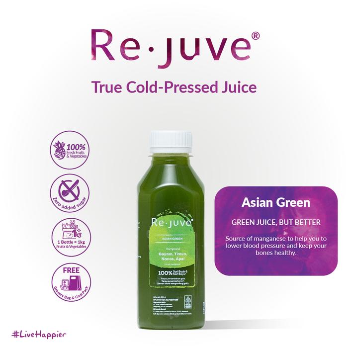 Gambar Re.juve - Asian Green 1350 ml (Cold-Pressed juice / jus) dari Rejuve True Cold Pressed undefined Tokopedia
