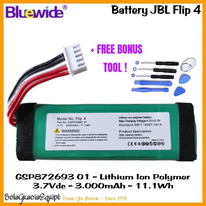 Gambar Batre-Battery Bluetooth Speaker JBL Flip4 Special Edition GSP872693 01 - Blue Wide dari SolaGracia Equipt undefined Tokopedia