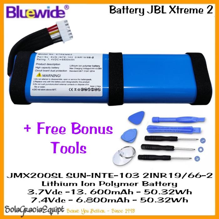 Gambar Batre / Battery Speaker JBL Xtreme 2 / Extreme 2 CS-JMX200SL - 7.4Vdc - BW 6.800mAh dari SolaGracia Equipt undefined Tokopedia