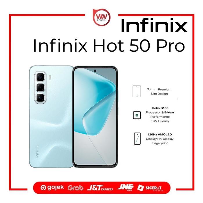 Gambar Hp Infinix Hot 50 Pro 4G Ram 8GB Internal 256GB Garansi Resmi - Glacier Blue dari wwponsel undefined Tokopedia