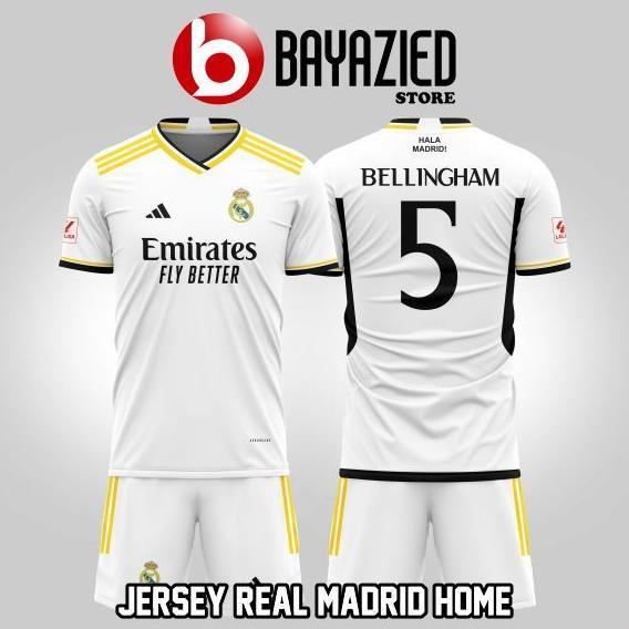 Gambar JERSEY REAL MADRID 2024 HOME AWAY TERBARU FULL PRINTING - SETELAN HOME, ANAK 5 TAHUN dari JERSEY SABLON undefined Tokopedia