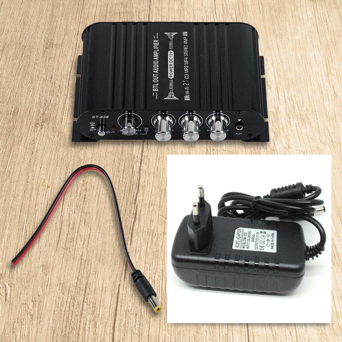 Gambar Power Amplifier Amfli Ampli 12V Speaker Pasif Aktif Stereo Mobil 2 cha - with Adaptor dari SBP27 undefined Tokopedia