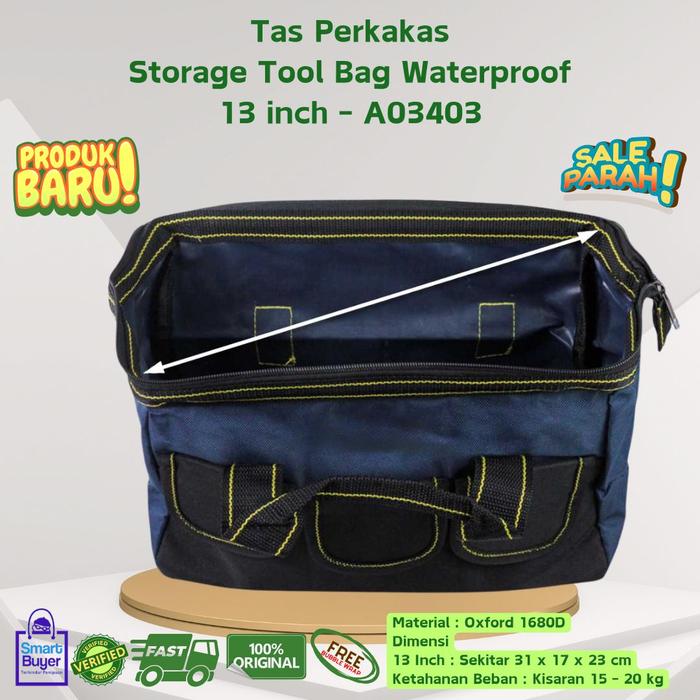 Gambar Tas Perkakas Storage Tool Bag Waterproof Wear Resistant Kuat Murah - 13 Inch dari Gading Batu Permata undefined Tokopedia