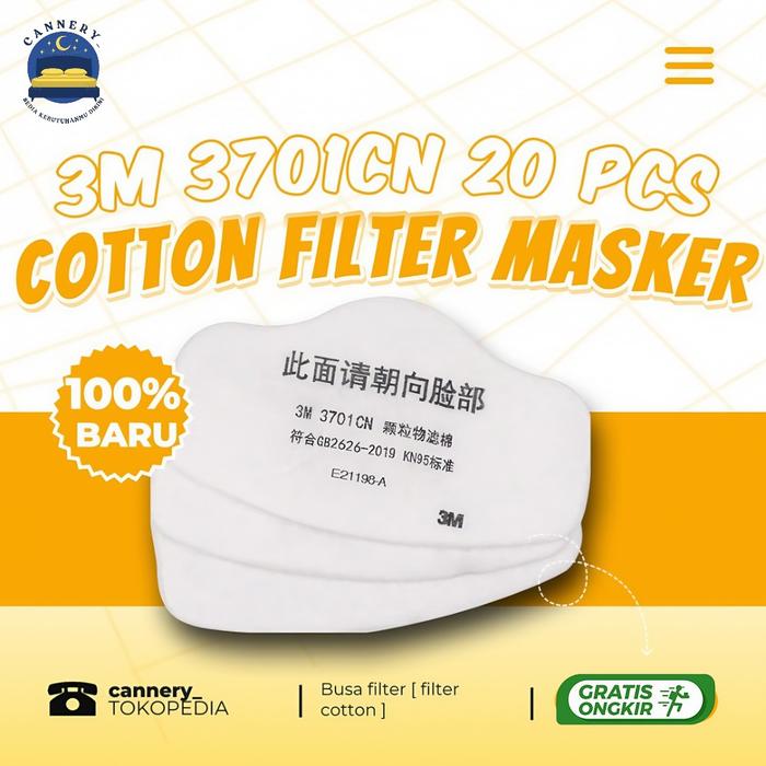Gambar 3M 3701CN 20 PCS COTTON FILTER MASKER RESPIRATOR 3200 BUSA REFILL KN95 dari cannery_ undefined Tokopedia