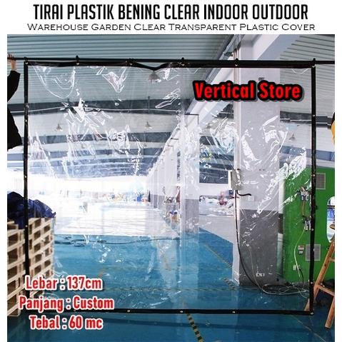 Gambar Tirai Transparan Plastik Bening Penahan Penutup Debu Hujan Custom - Bening Grade C, RING 4 SISI dari Vertical Store ID undefined Tokopedia