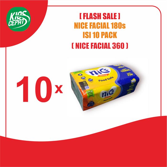 Gambar [FLASH SALE] Tissue / Tisu NICE Facial 180s ISI 10 PACK dari KiosCepat undefined Tokopedia