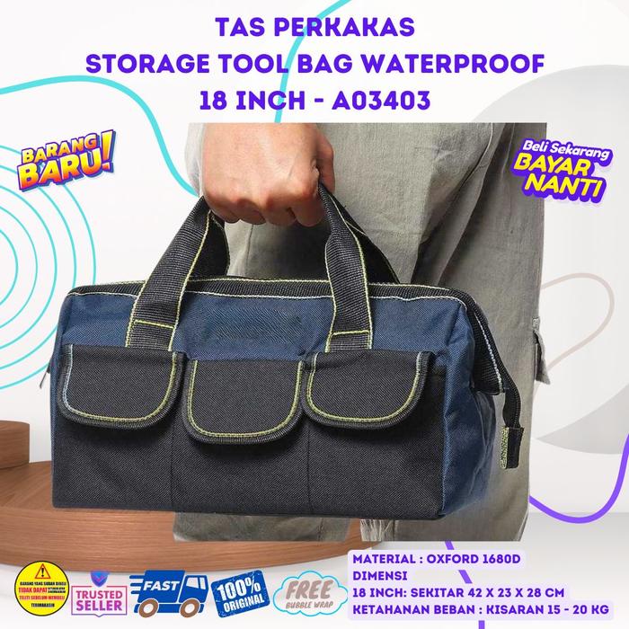 Gambar Tas Perkakas Storage Tool Bag Waterproof Wear Resistant Kuat Murah - 18 Inch  dari GadingKencanaSelaras undefined Tokopedia