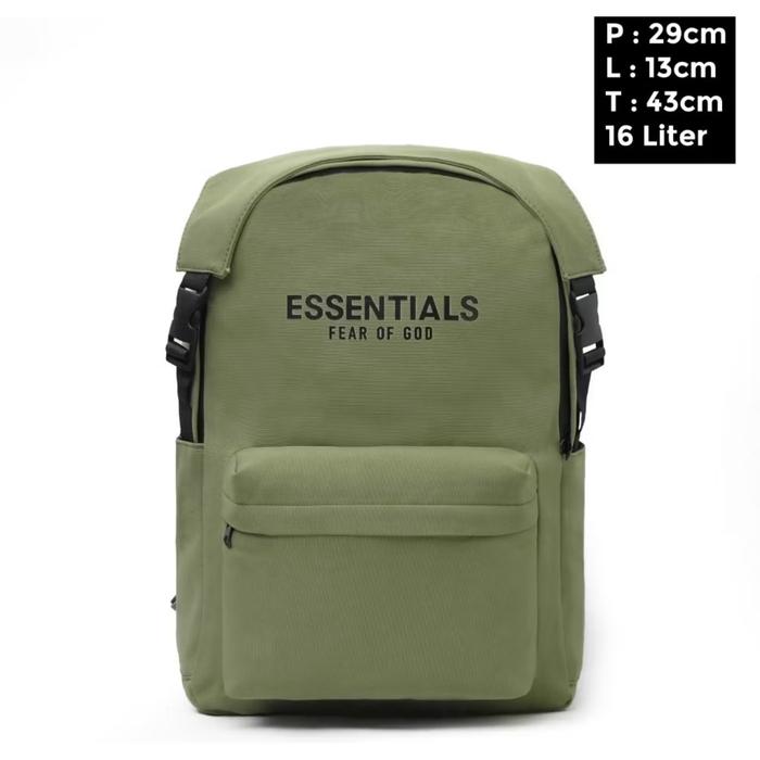 Gambar Tas Ransel Essential Fear Of God Basic Simple Original Black Backpack - Hijau dari Cieestore id undefined Tokopedia