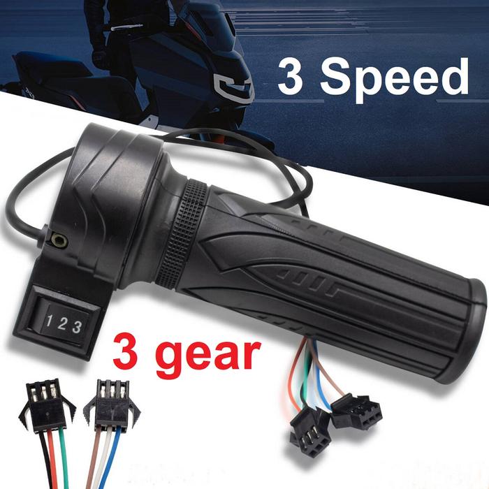 Gambar Throttle Gas Sepeda Listrik eBike escooter Handle Grip Kanan Throttle Akslerasi Spontan Tombol Akselerator 3 speed gear kecepatan dari Rumixx_NEW undefined Tokopedia