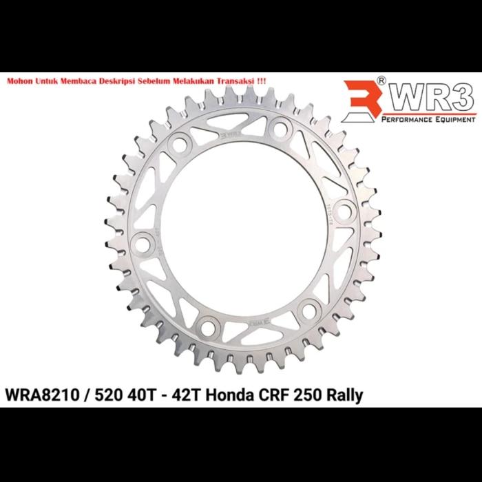 Gambar Gear Gir Belakang WR3 520 - 40T 41T 42T Honda CRF 250 Rally - Silver, 40T dari GPRR AUTO GARAGE undefined Tokopedia