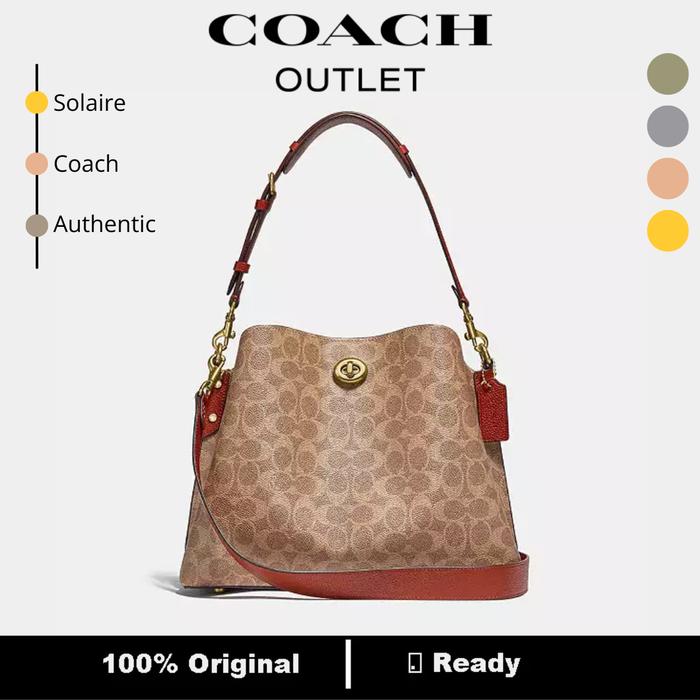 Gambar Tas Coach Willow Shoulder Bag In Signature Brown Wanita Original Authentic - Brown  dari Solaire undefined Tokopedia