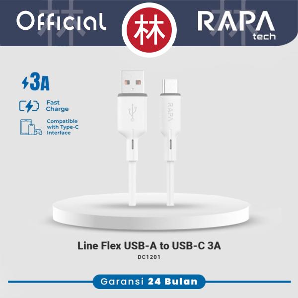 Gambar RAPAtech DC1201 / DC1202 / DC1205 - LINE FLEX - Type C / Lightning / Micro Data Cable 3A Fast Charging - DC1201 Type-C dari RAPAtech Jakarta Kota Administrasi Jakarta Barat Tokopedia
