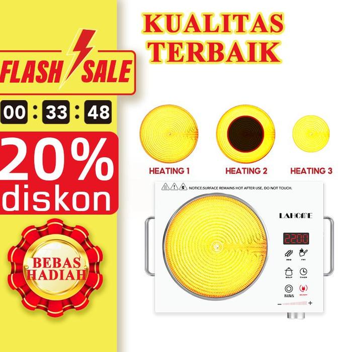 Gambar LAhome Electric Ceramic Stove Infrared Burner Inframerah 100w-1300w Glass Surface Hot Plate Cooktop Countertop Super Energy Saving Kompor Listrik Portabel Pelat Kaca Keramik dengan Layar LED Listrik Portabel Kontrol Sentuh Sensor Pemanas Inframerah Timer dari CV BLITERA undefined Tokopedia