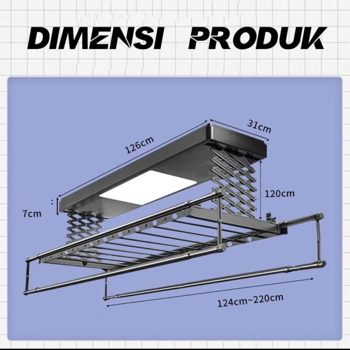 Gambar new jemuran gantung elextrik /Remote control Electric Clothes Hanger Listrik Lifting Jemuran Pengeringan Disinfek... - upgrdlistrikhtm dari Almairr store undefined Tokopedia
