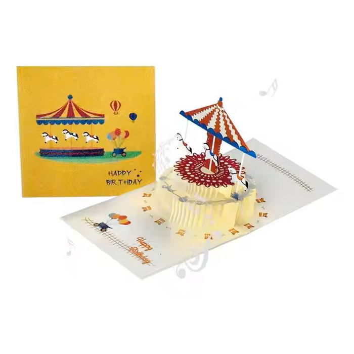 Gambar kartu pop up lampu 3d card ucapan ulang tahun happy birthday musik - kuning360 dari she style shop undefined Tokopedia
