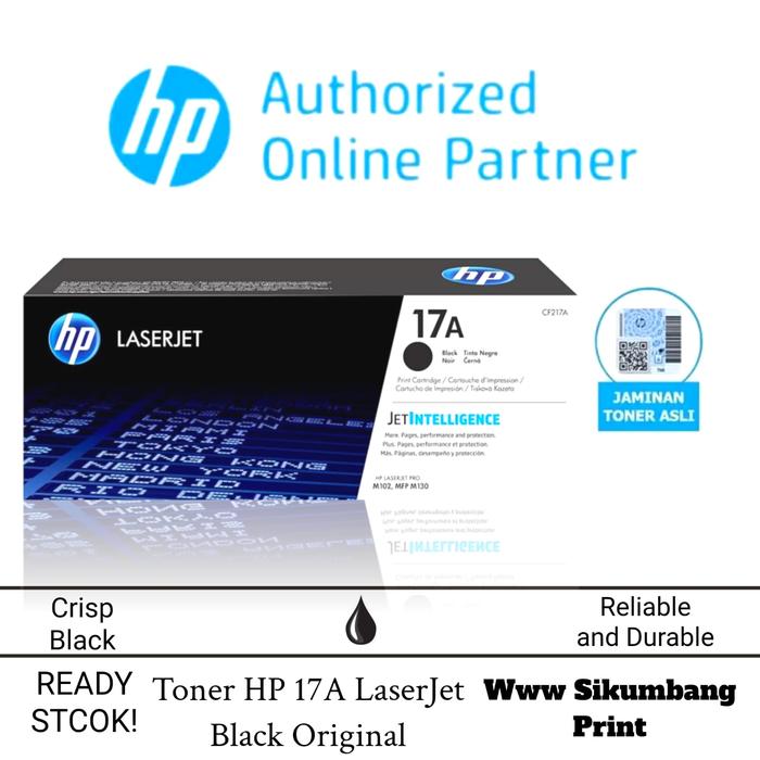 Gambar HP Toner 17A Original Black LaserJet CF217A Cartridge untuk Printer HP LaserJet Pro MFP M130fn M130fw M130a M130nw M102w M102a Hingga 1600 Halaman dari Www Sikumbang Print undefined Tokopedia