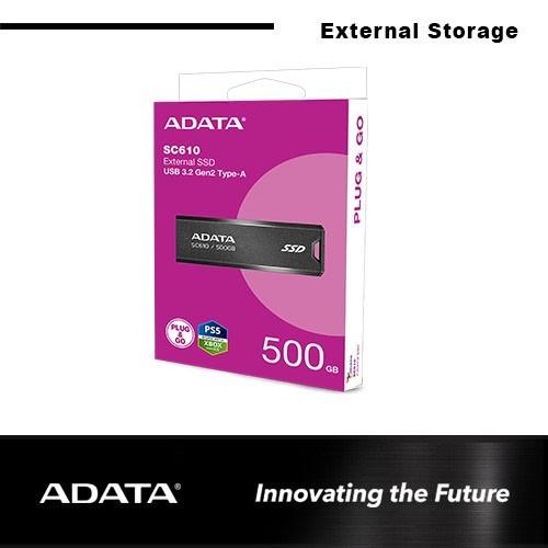 Gambar ADATA SC610 External SSD 500GB 1TB 2TB - USB 3.2 Gen2 Type-A High Speed up to 550MB/s - 500GB  dari Duta Mandiri Infokom Kota Administrasi Jakarta Pusat Tokopedia
