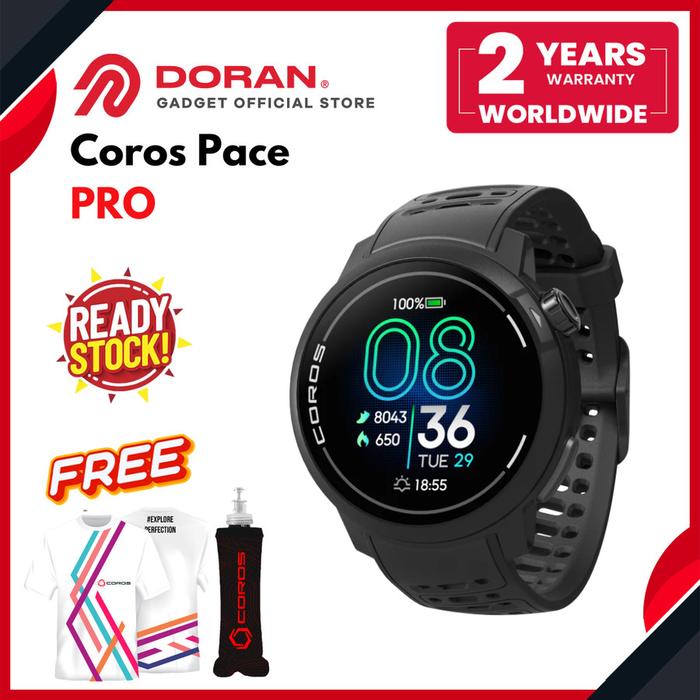 Gambar Coros Pace Pro GPS Amoled Sport Watch Amoled Silicone Band - Garansi Resmi 2 Tahun - Black dari Doran Gadget Authorized undefined Tokopedia
