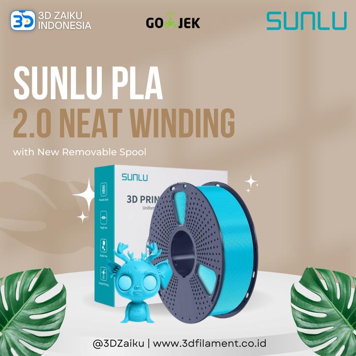 Gambar SUNLU 3D Filament PLA+ 2.0 Neat Winding High Speed High Impact Strength with New Removable Spool dari 3D Zaiku Indonesia undefined Tokopedia