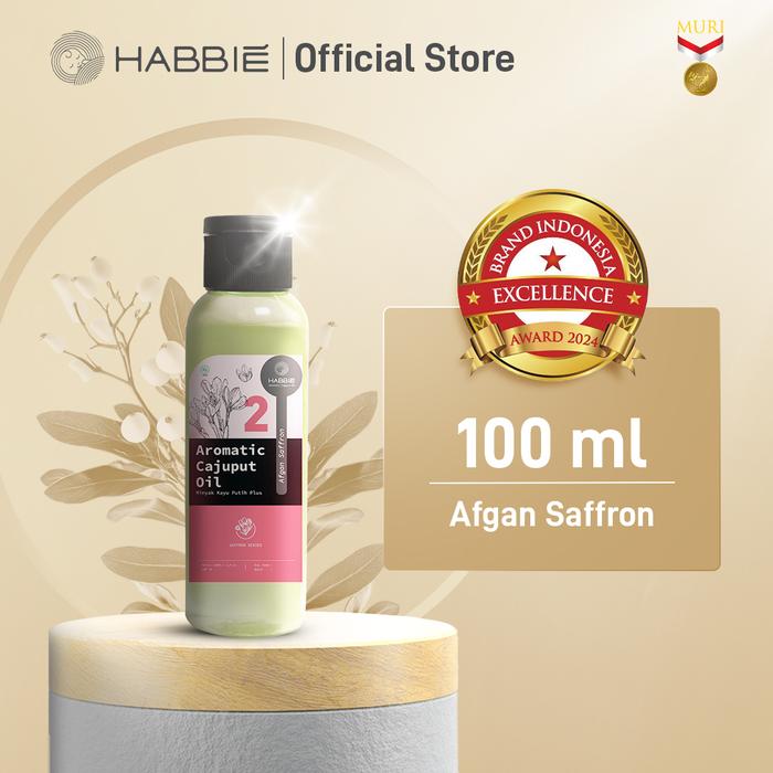 Habbie Aromatic Minyak Kayu Putih 02. Afgan Saffron 100ml Halal BPOM Minyak UrutÂ Minyak Pijat Tubuh