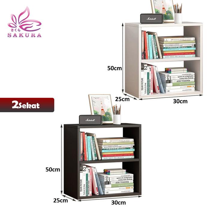 Gambar Rak Penyimpanan Barang / Rak Buku Lemari Siswa Dinding Bentuk Kotak - 2 Sekat, Putih dari sosoyo undefined Tokopedia